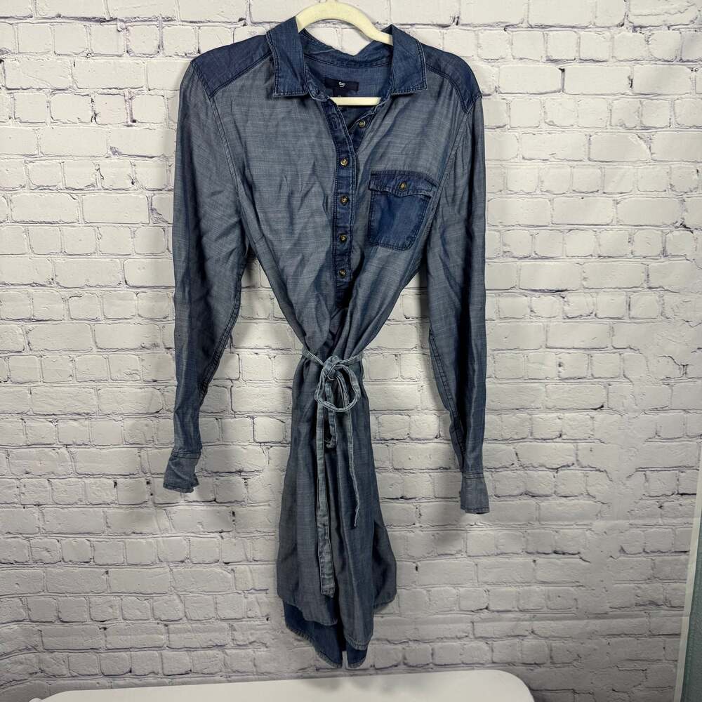 Gap Denim Shirt Dress Tie Belt Women's
